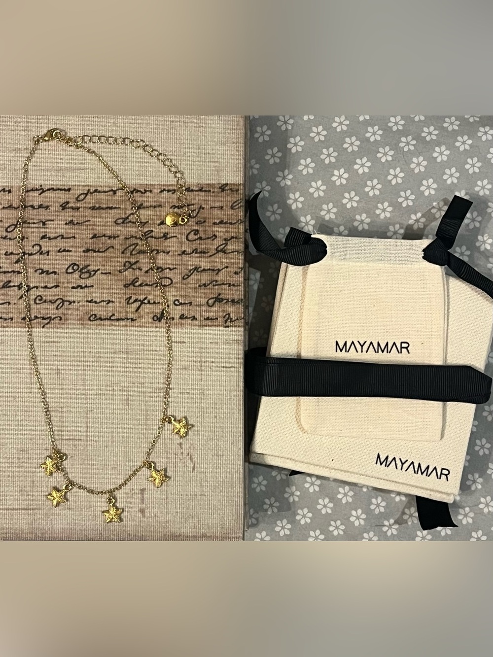 Mayamar Gold Tone Star Fish Charm Necklace New with box